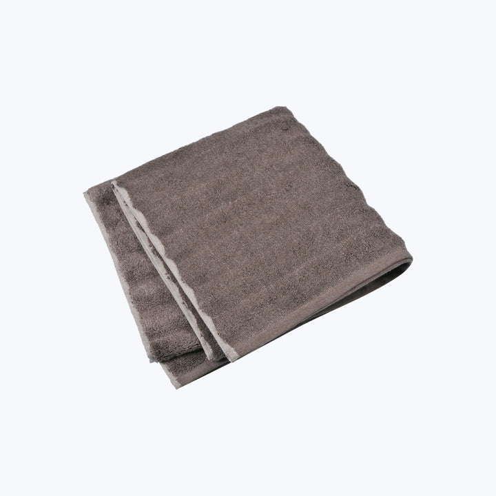 Ash Ribbed Bath Towel Brown