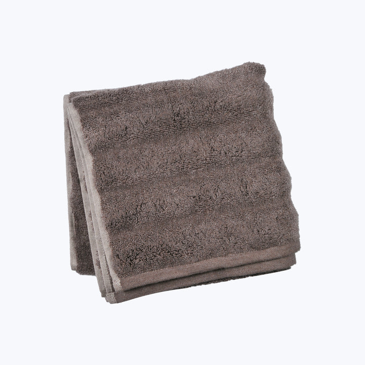 Ash Ribbed Hand Towel Brown