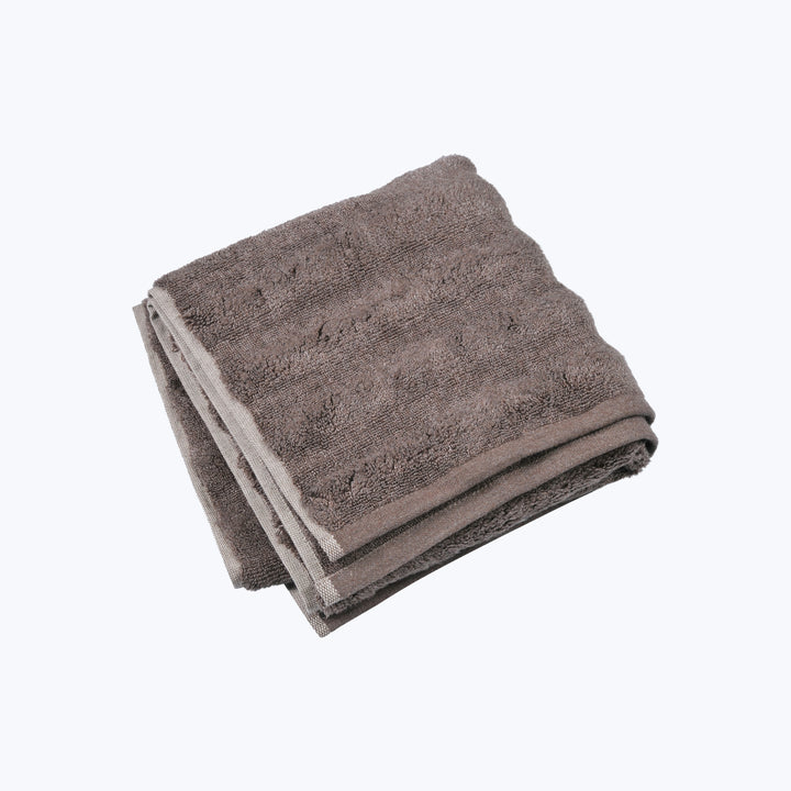 Ash Ribbed Hand Towel Brown