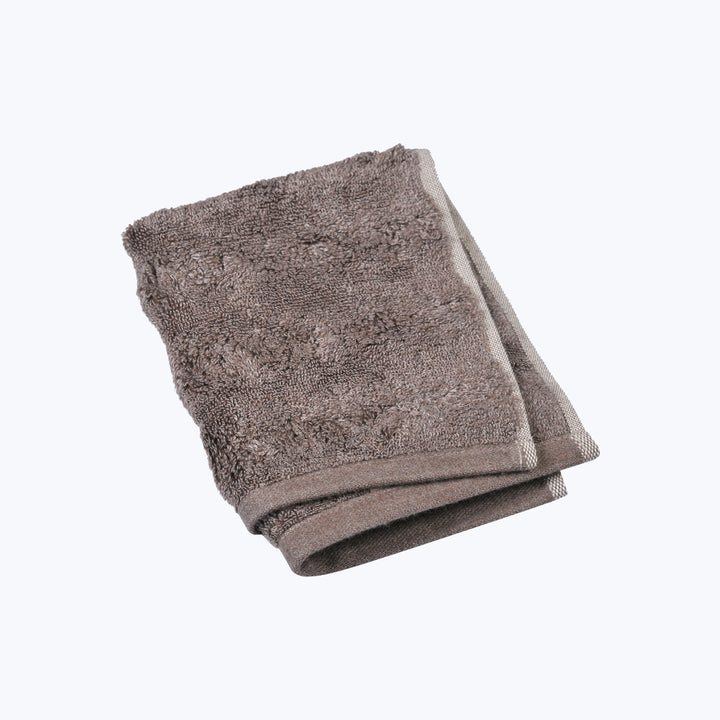 Ash Ribbed Washcloth Brown