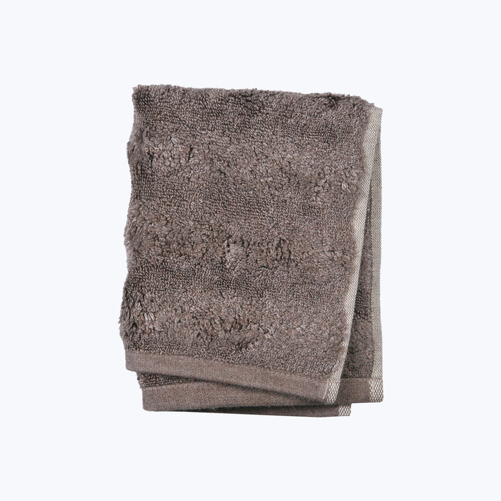 Ash Ribbed Washcloth Brown