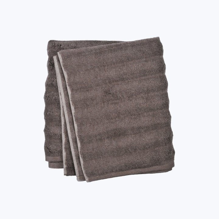 Ash Ribbed Bath Sheet Brown