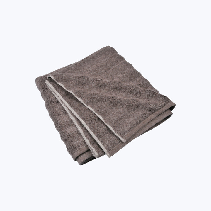 Ash Ribbed Bath Sheet Brown