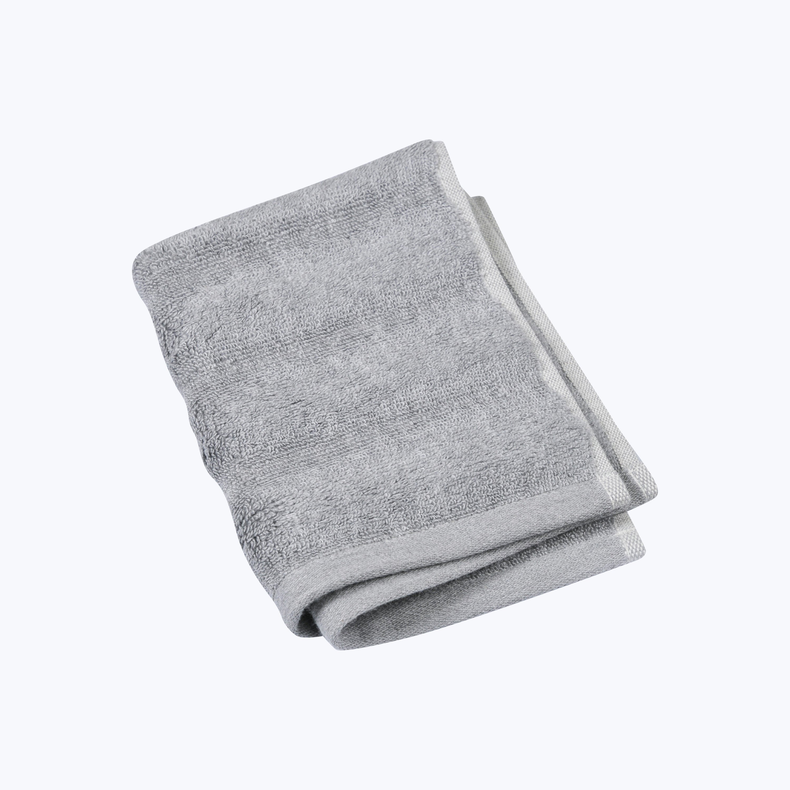 Ash Ribbed Washcloth Light Grey
