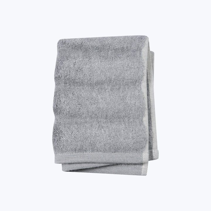 Ash Ribbed Washcloth Light Grey