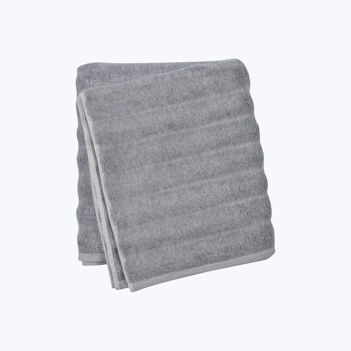 Ash Ribbed Bath Sheet Light Grey
