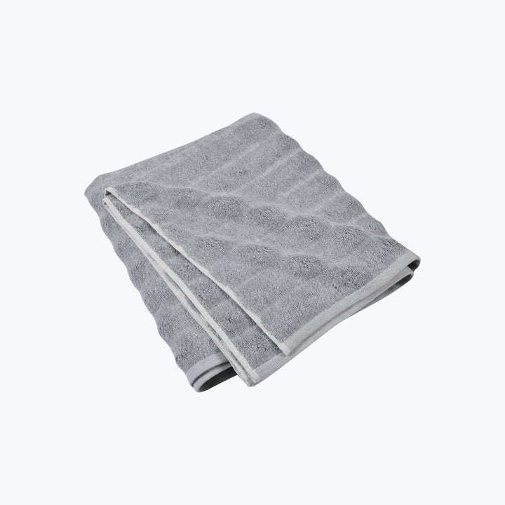 Ash Ribbed Bath Sheet Light Grey