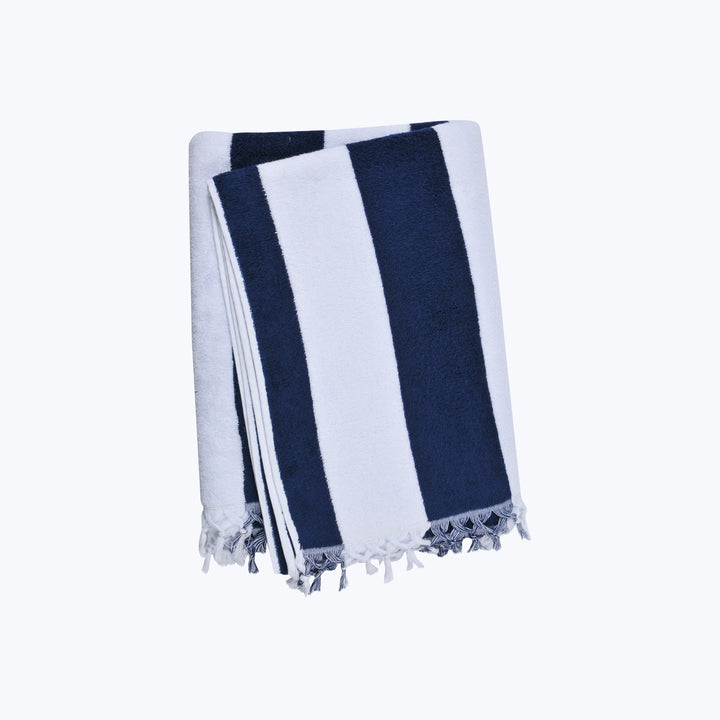Cabana Beach Towel WhiteNavy