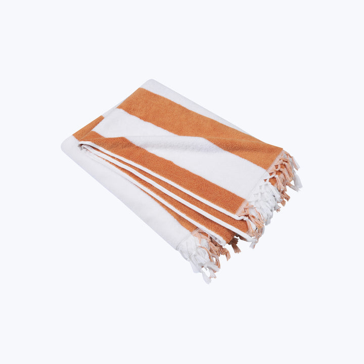 Cabana Beach Towel White/Soft Orange