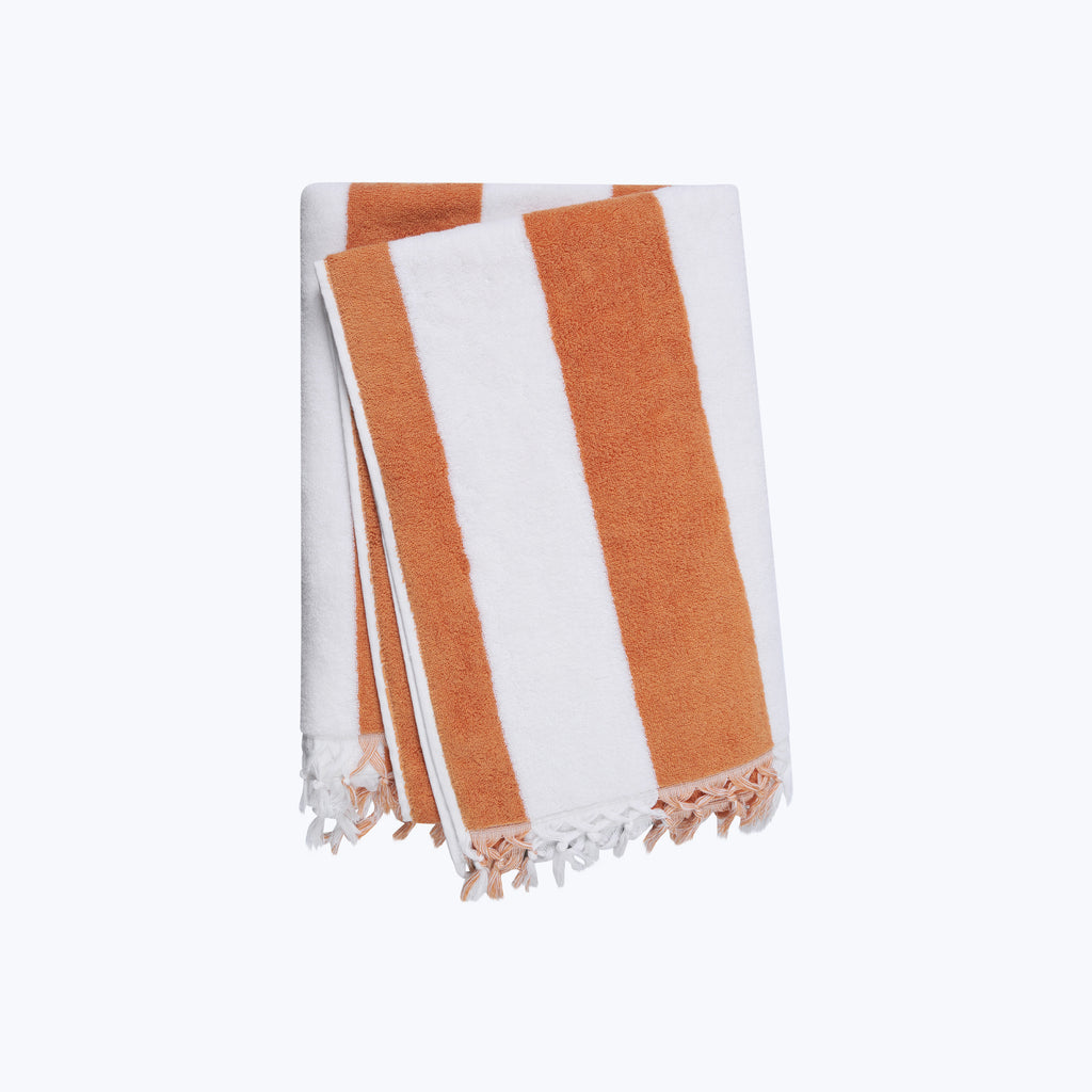 Cabana Beach Towel White/Soft Orange