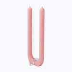 U Candle with Holder Pink