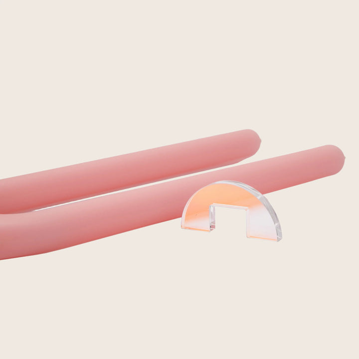 U Candle with Holder Pink