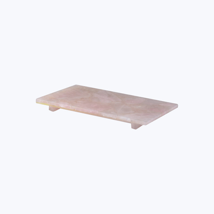 Taj Small Tray with Square Feet Rose Quartz