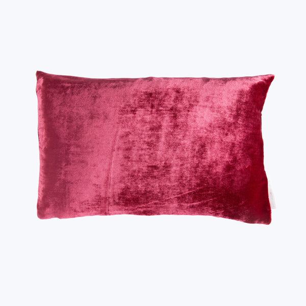 Silk Velvet Lumbar Pillow Raspberry