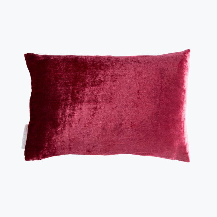 Silk Velvet Lumbar Pillow Raspberry