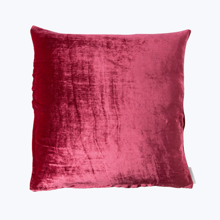 Velvet Pillow Raspberry 18" x 18"