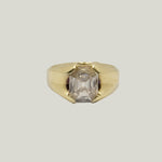 Vintage French 14K yellow gold and 1.65 ct. diamond ring