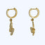 18K yellow gold diamond butterfly dangle earrings