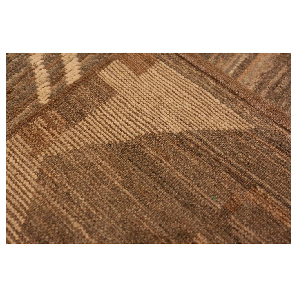 Brown Zameen Modern Wool Rug - 9'8" x 11'10"