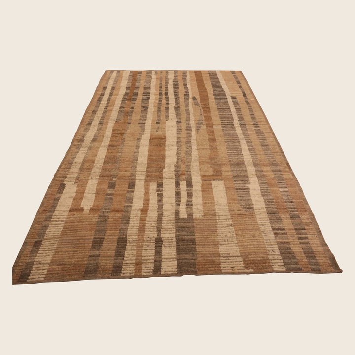 Brown Zameen Mid Century Modern Rug - 6'4" x 9'5"