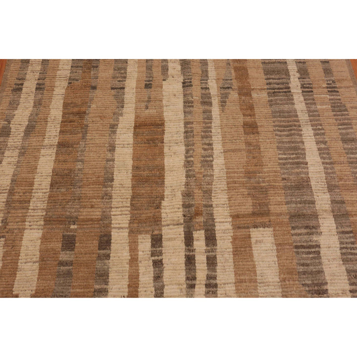 Brown Zameen Mid Century Modern Rug - 6'4" x 9'5"