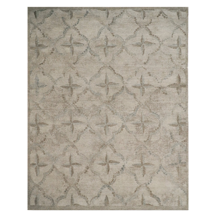 Beige Modern Silk Rug - 8' x 10'3"
