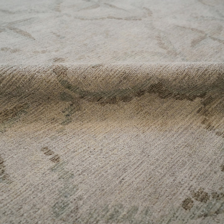 Beige Modern Silk Rug - 8' x 10'3"