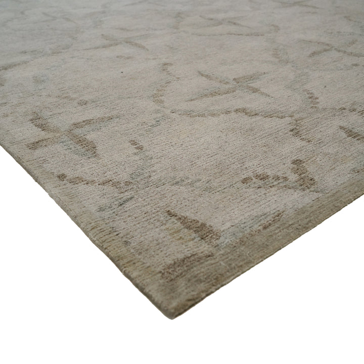 Beige Modern Silk Rug - 8' x 10'3"