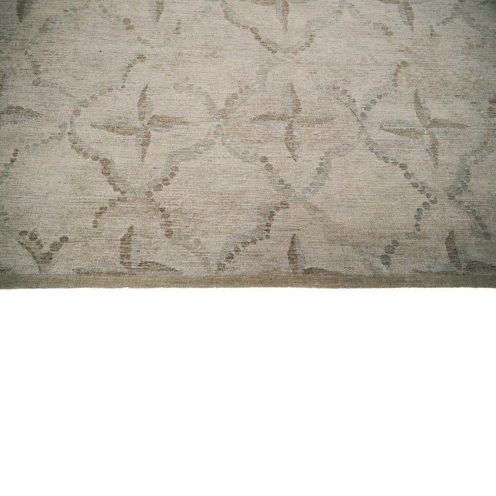 Beige Modern Silk Rug - 8' x 10'3"