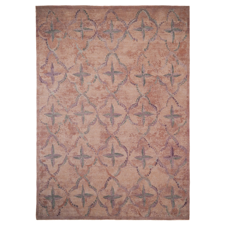 Pink Modern Silk Rug - 9'1" x 12'5"