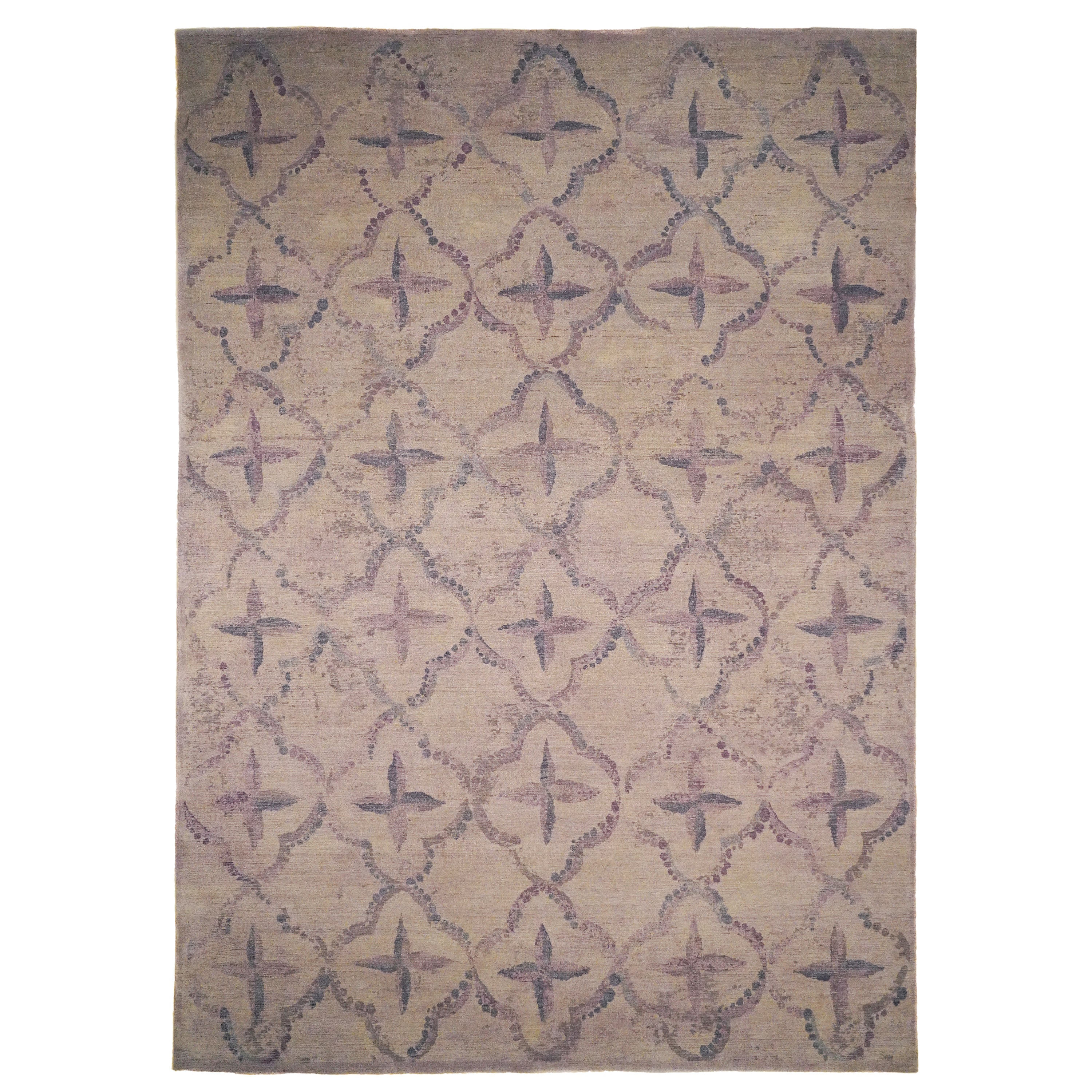Lilac Modern Silk Rug - 10' x 14'3"