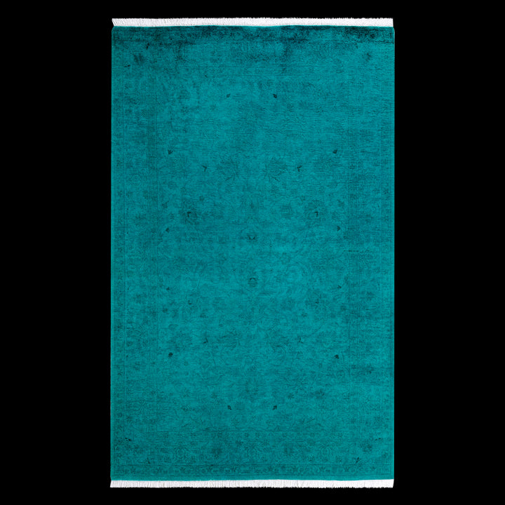 Color Reform, One-of-a-Kind Hand-Knotted Area Rug - Green, 4' 1" x 6' 5" Default Title