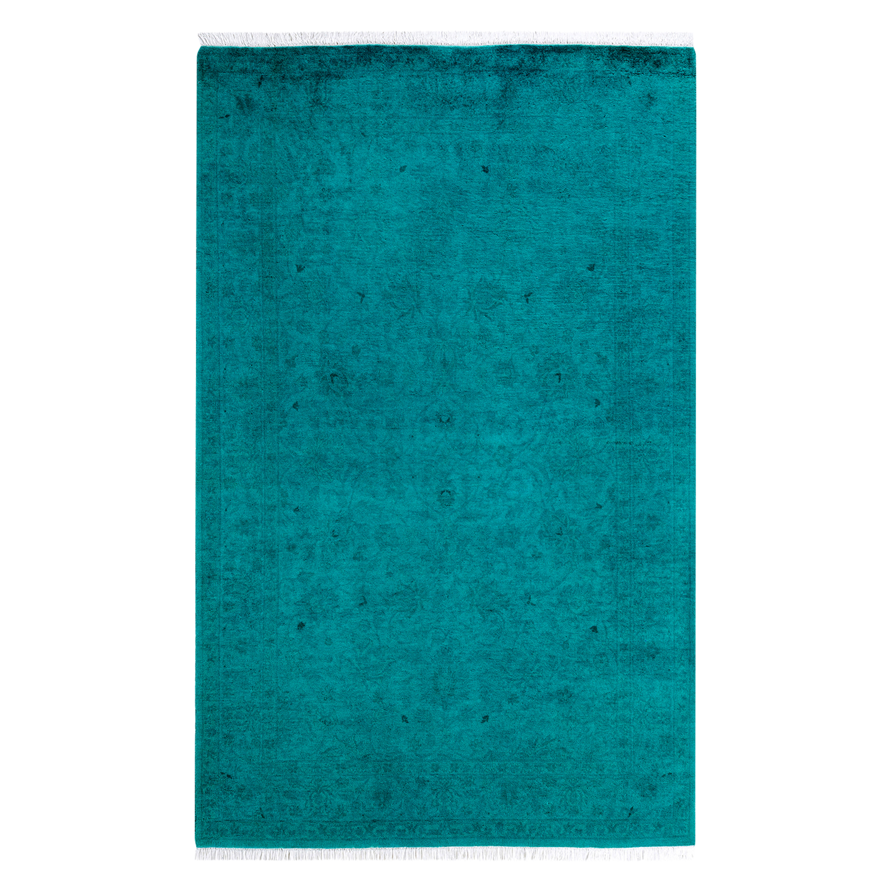 Color Reform, One-of-a-Kind Hand-Knotted Area Rug - Green, 4' 1" x 6' 5" Default Title