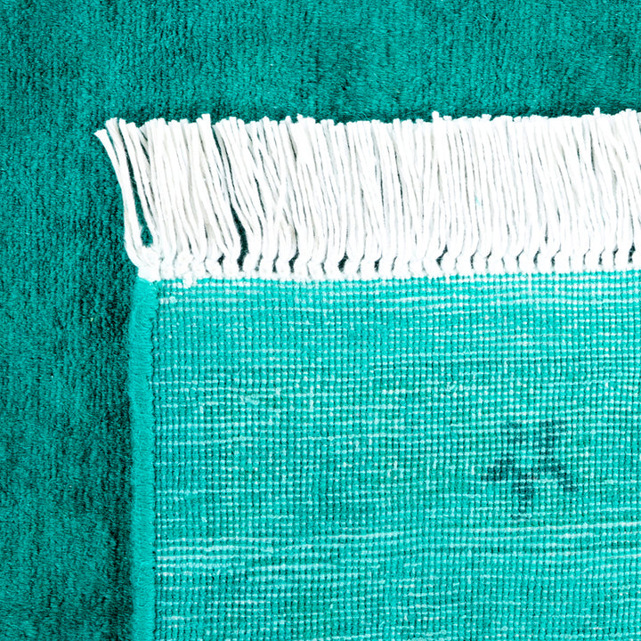 Color Reform, One-of-a-Kind Hand-Knotted Area Rug - Green, 4' 1" x 6' 5" Default Title