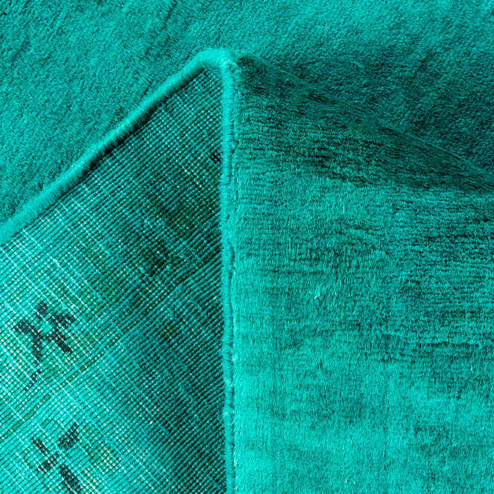 Color Reform, One-of-a-Kind Hand-Knotted Area Rug - Green, 4' 1" x 6' 5" Default Title