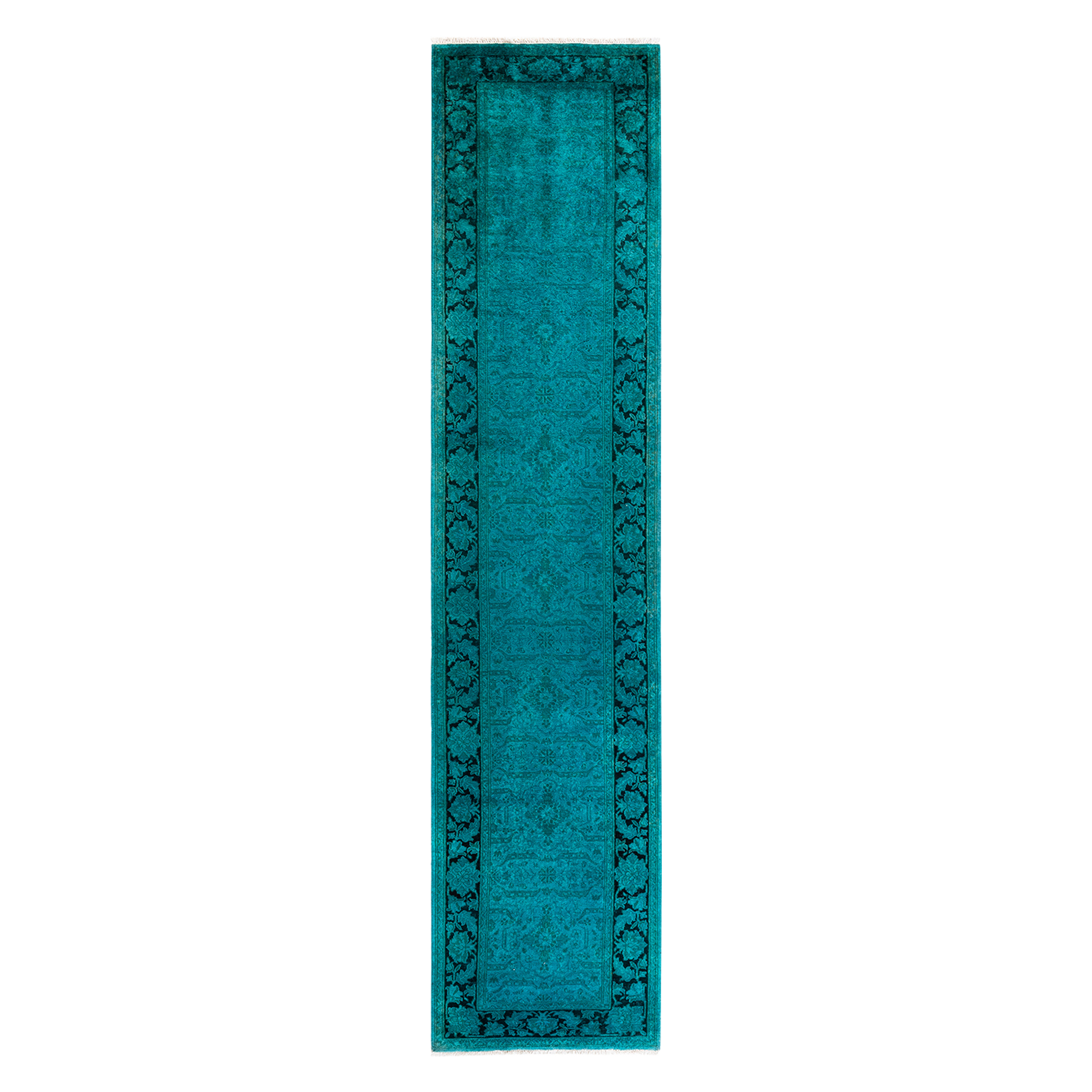 Color Reform, One-of-a-Kind Hand-Knotted Area Rug - Light Blue, 2' 7" x 12' 0" Default Title