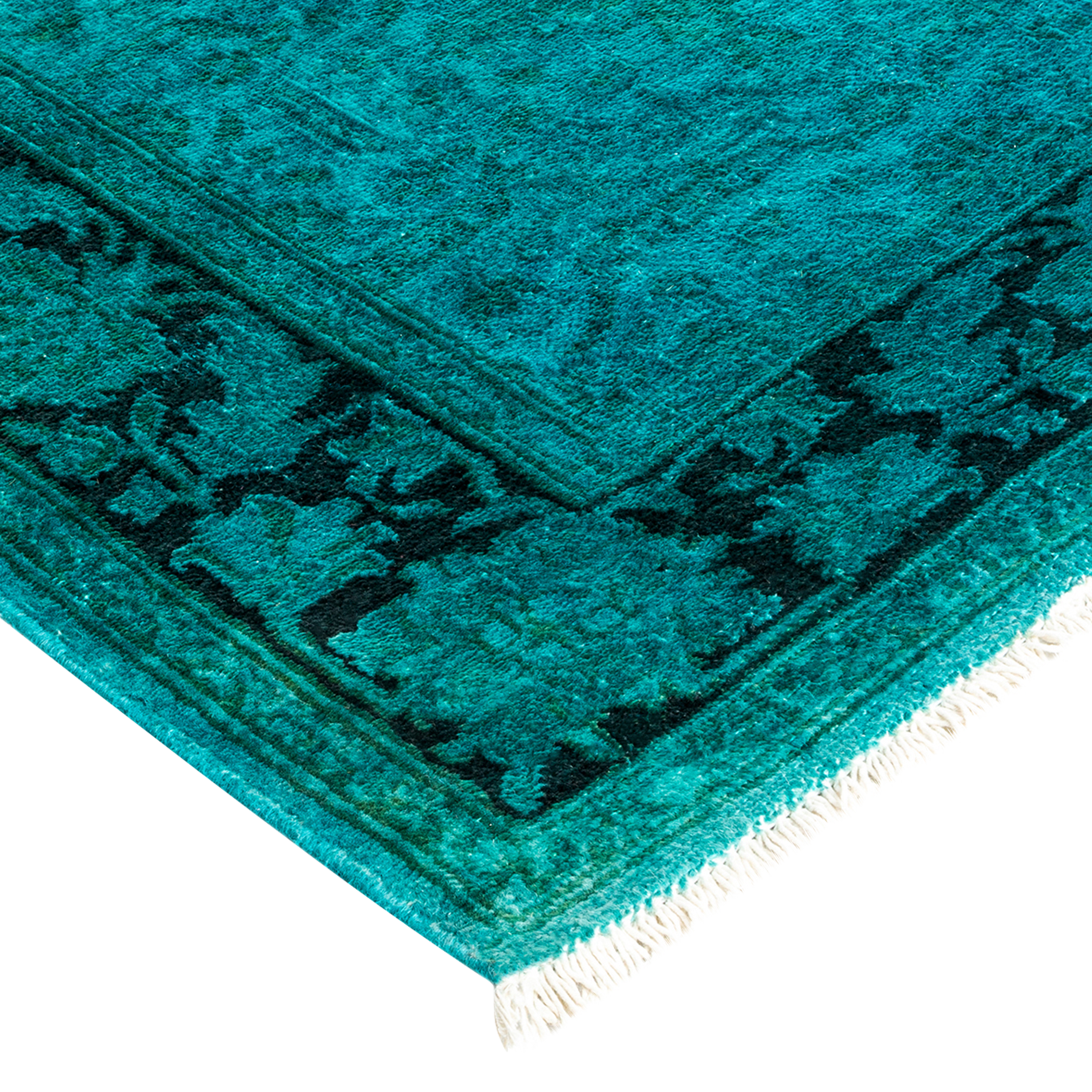 Color Reform, One-of-a-Kind Hand-Knotted Area Rug - Light Blue, 2' 7" x 12' 0" Default Title