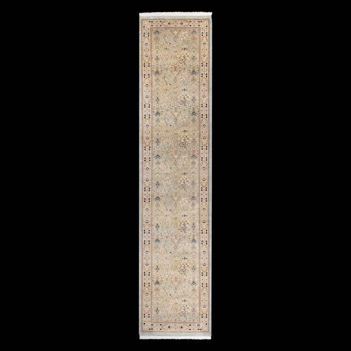 Tribal, One-of-a-Kind Hand-Knotted Area Rug - Light Blue, 2' 7" x 11' 10" Default Title