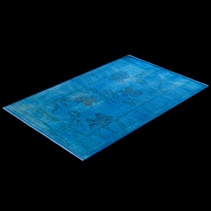 Color Reform, One-of-a-Kind Hand-Knotted Area Rug - Blue, 4' 6" x 6' 10" Default Title