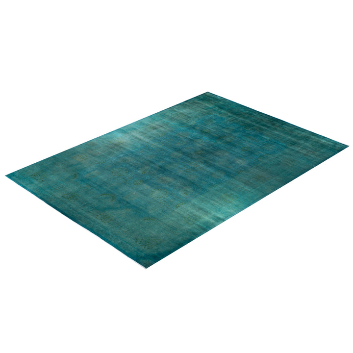 Green Overdyed Oversized Wool Rug - 12'4" x 17'9"