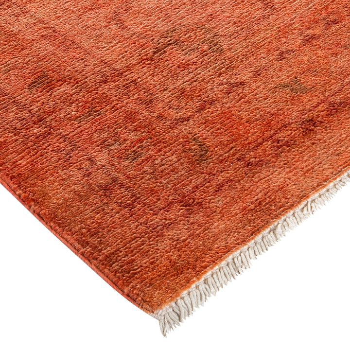 Orange Overdyed Wool Rug - 12'1" x 15'1"