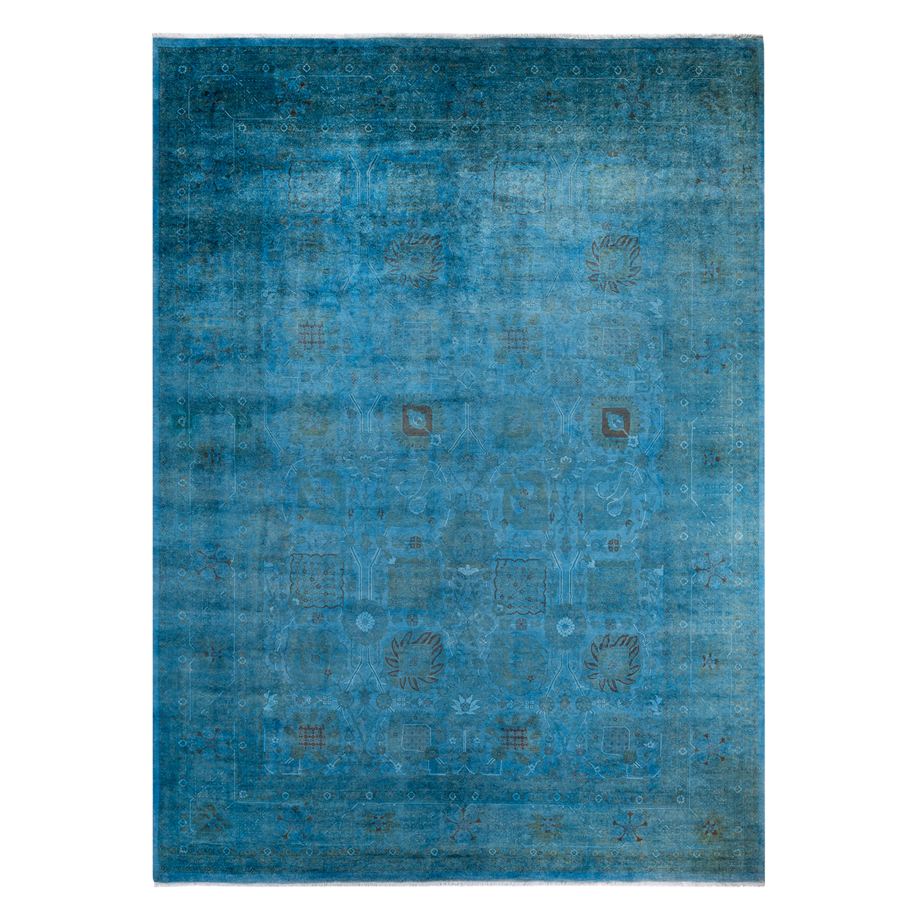Color Reform, One-of-a-Kind Hand-Knotted Area Rug - Light Blue, 10' 1" x 14' 0" Default Title