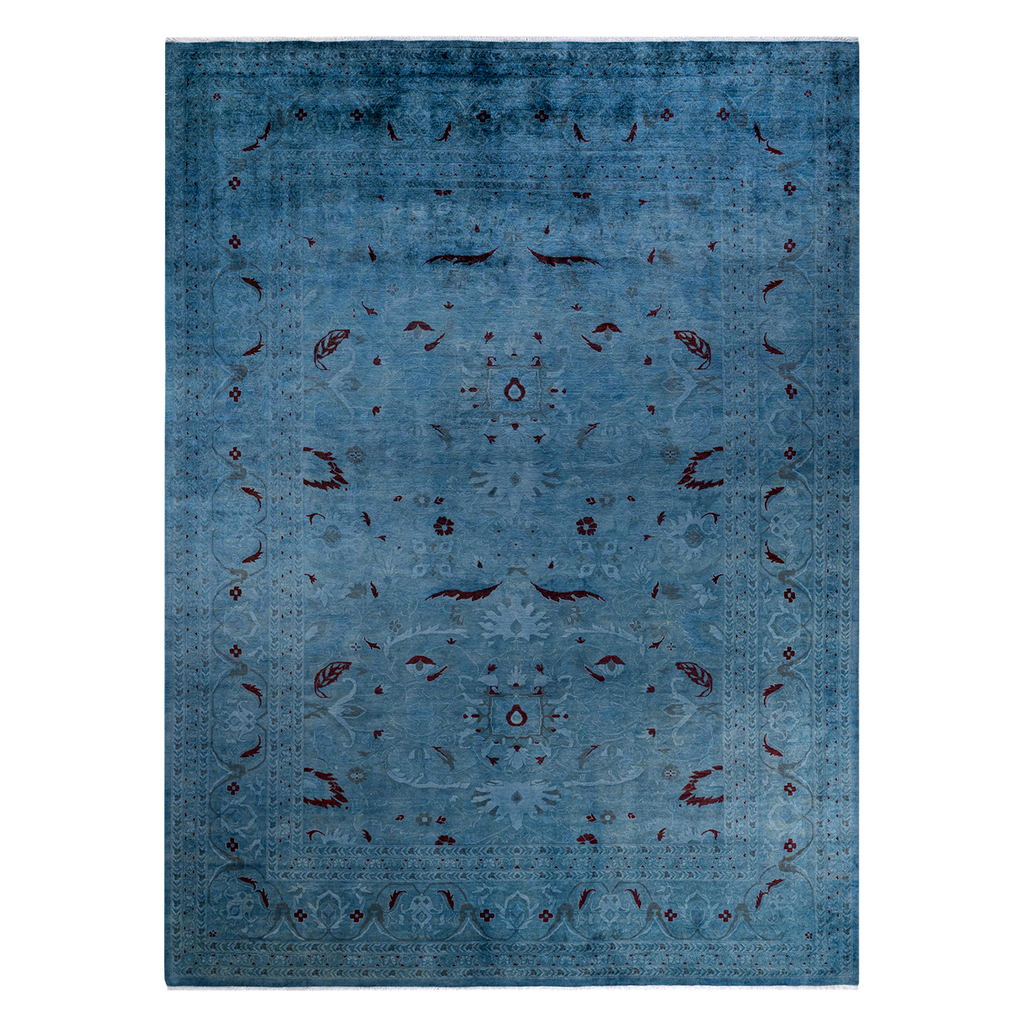 Color Reform, One-of-a-Kind Hand-Knotted Area Rug - Light Blue, 9' 1" x 12' 3" Default Title