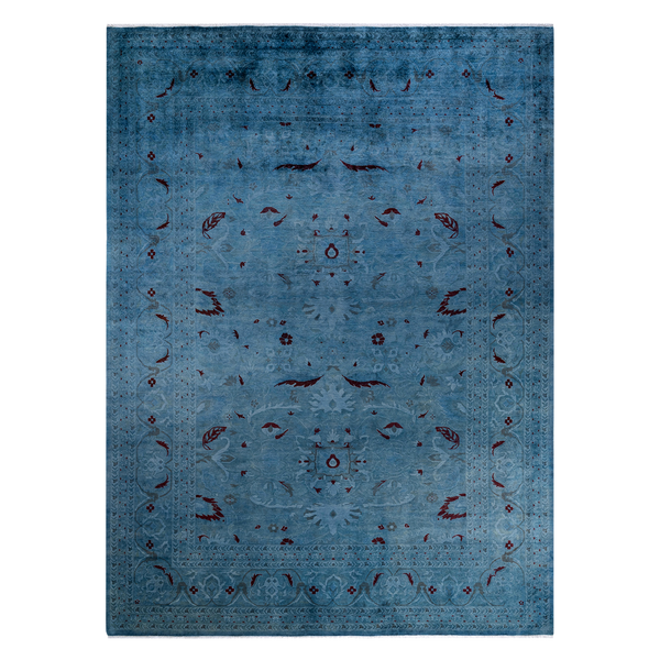 Color Reform, One-of-a-Kind Hand-Knotted Area Rug - Light Blue, 9' 1" x 12' 3" Default Title