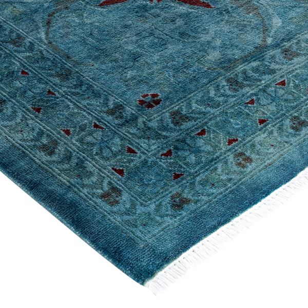 Color Reform, One-of-a-Kind Hand-Knotted Area Rug - Light Blue, 9' 1" x 12' 3" Default Title