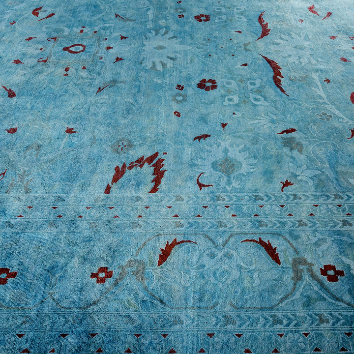 Color Reform, One-of-a-Kind Hand-Knotted Area Rug - Light Blue, 9' 1" x 12' 3" Default Title