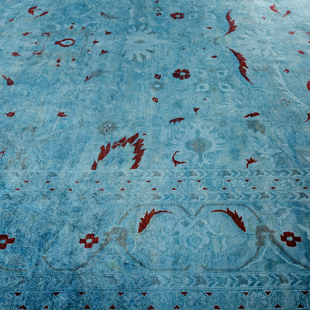 Color Reform, One-of-a-Kind Hand-Knotted Area Rug - Light Blue, 9' 1" x 12' 3" Default Title