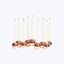 Lit menorah with nine candles used in Jewish festival Hanukkah.