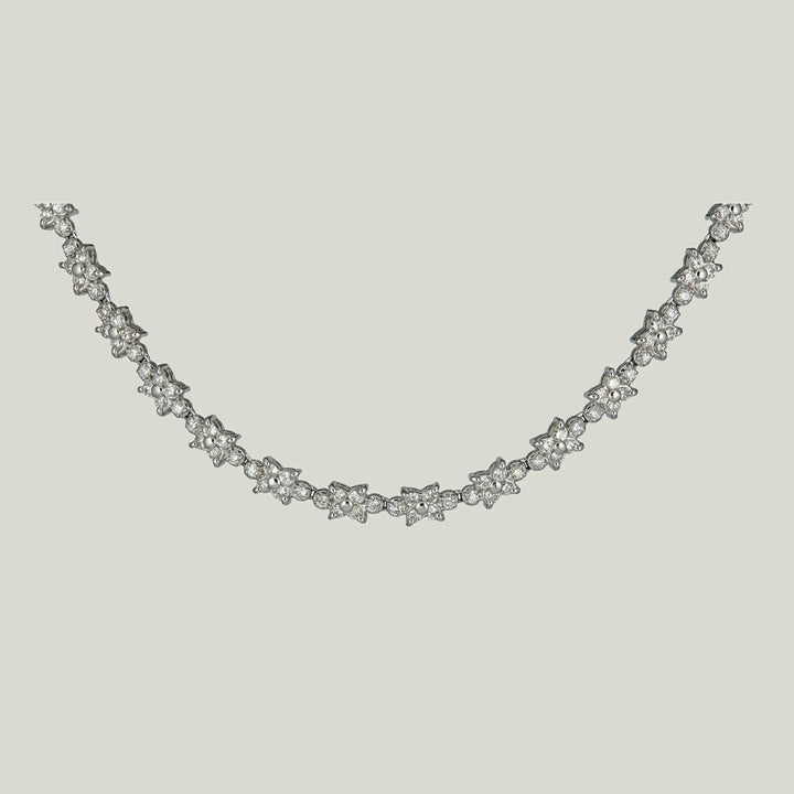 5.43 Ct Diamond Floret Line Necklace
