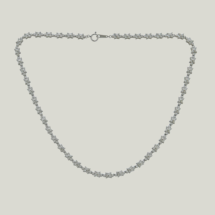 5.43 Ct Diamond Floret Line Necklace